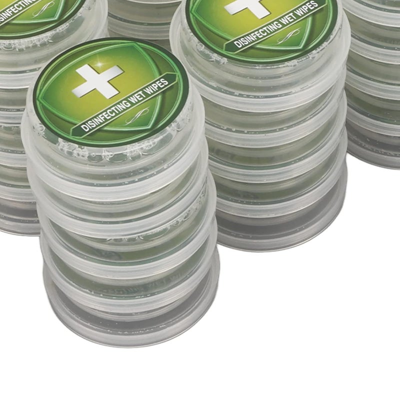 50 قطعة من مناديل التنظيف اليدوية المضغوطة مغلفة بشكل فردي مناديل مبللة وجافة للسفر - Image 3